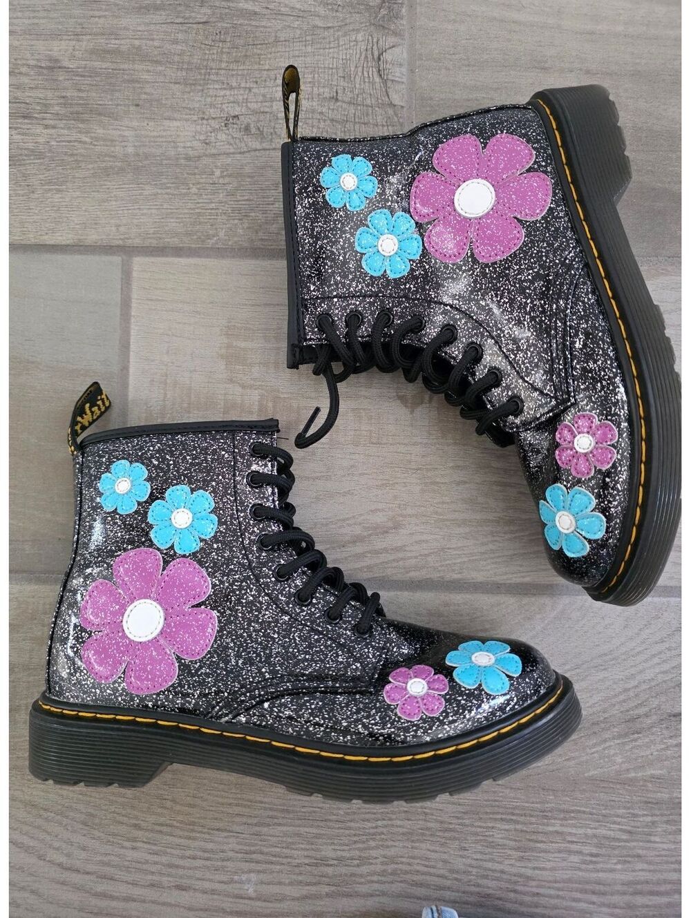 Dr. Marten Junior 1460 Cosmic Glitter Lace Up Boots. Size W 5 or EU 36.